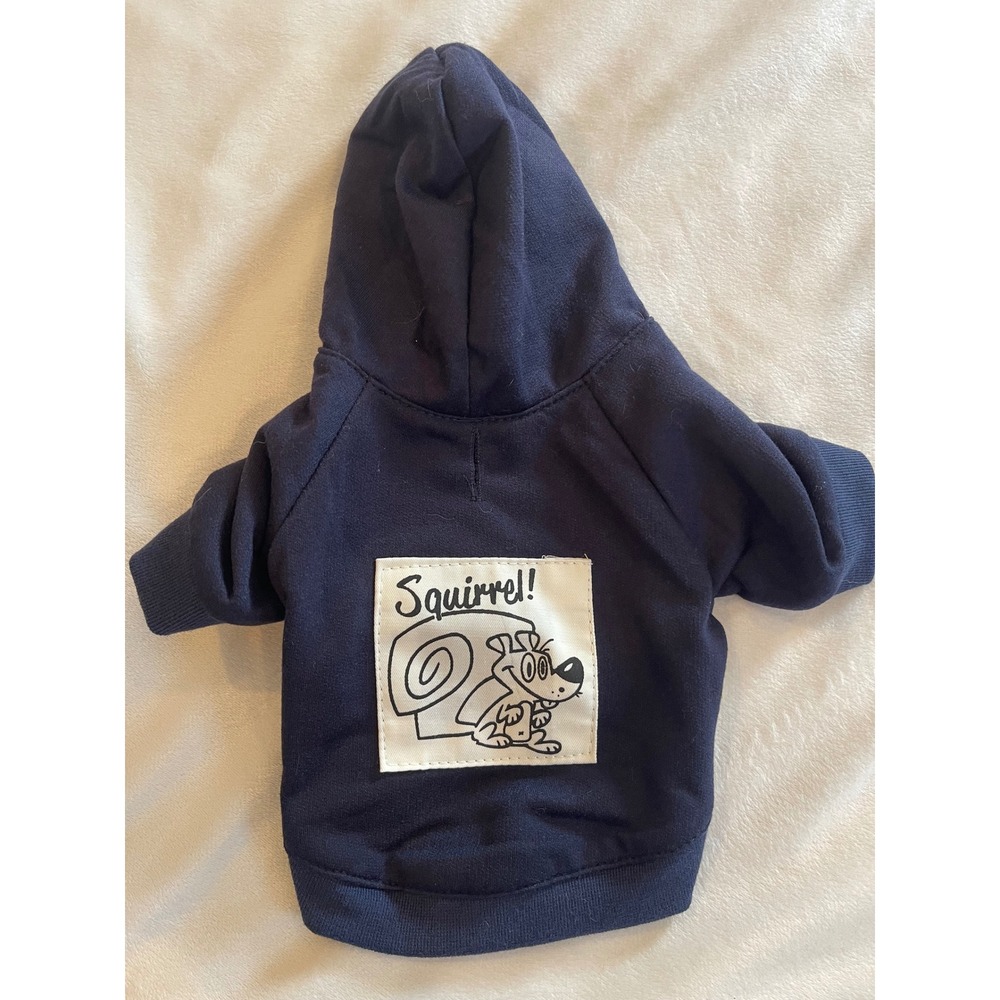 DroolingDog Navy Blue Squirrel Graphic Pet Hoodie Small Dog Cat Sweatshirt